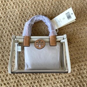 NWT Tory Burch Ella nylon clear mini tote bag
